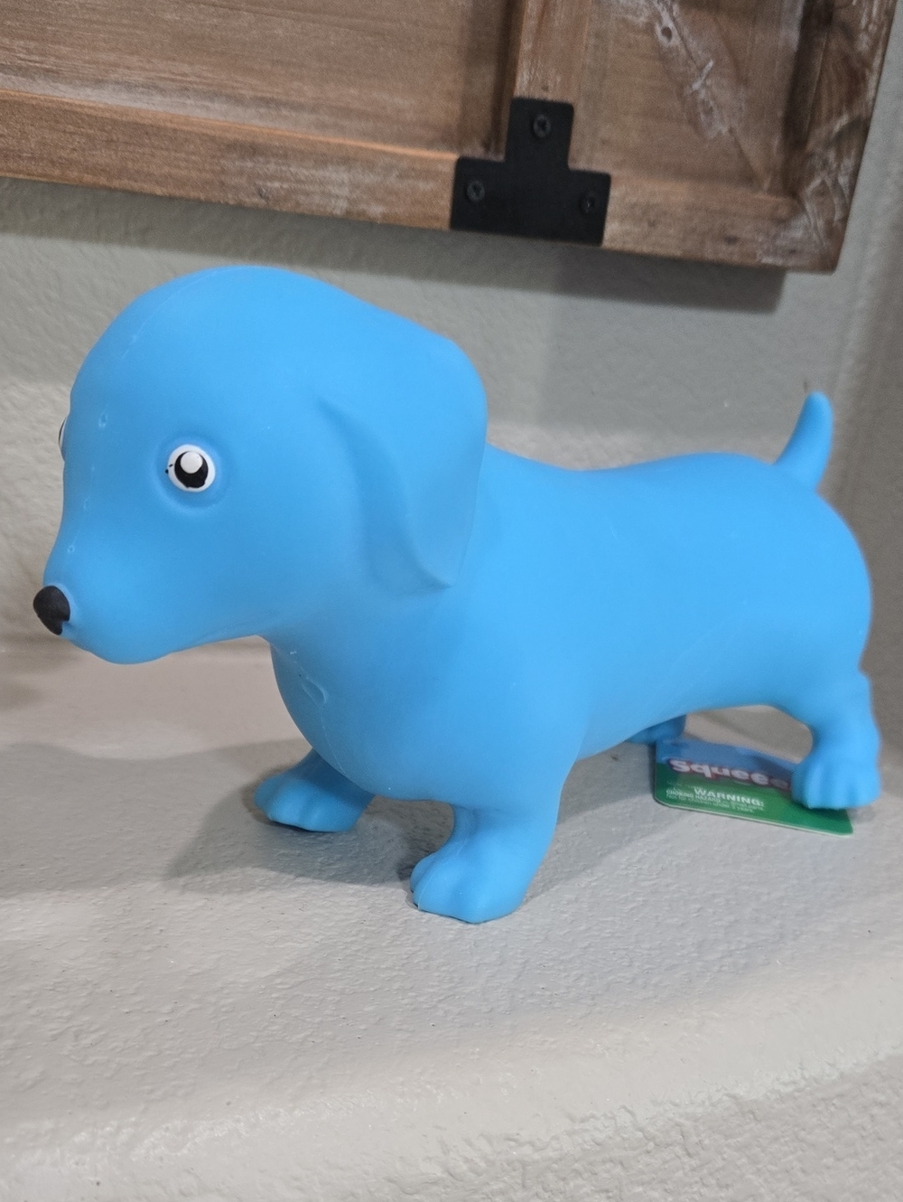 New Squeeeze Blue Dog Squishi Toy - Durable Plush.